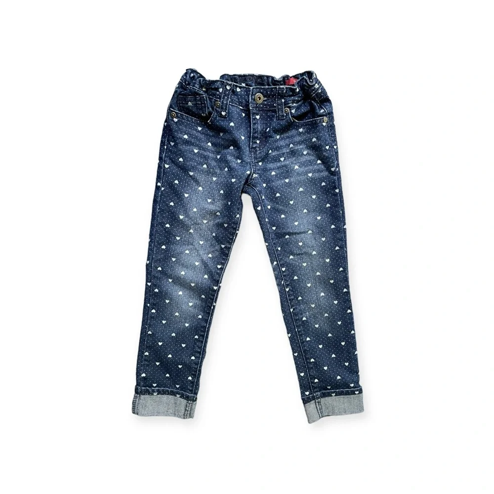 Girls Arizona jeans with white hearts